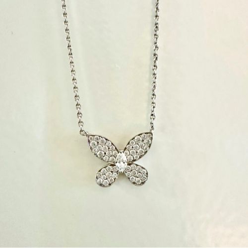 パヴェ バタフライ ダイヤモンド ミニ ペンダント