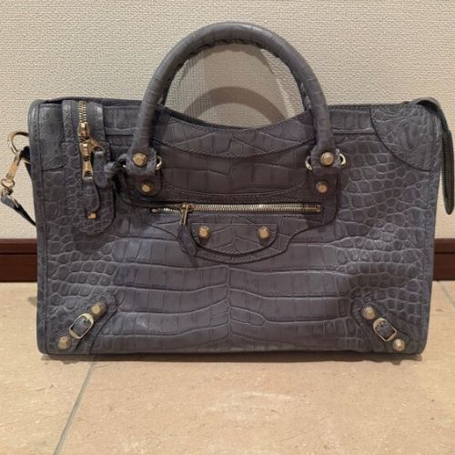 バレンシアガ ジャイアントシティ クロコ型押し