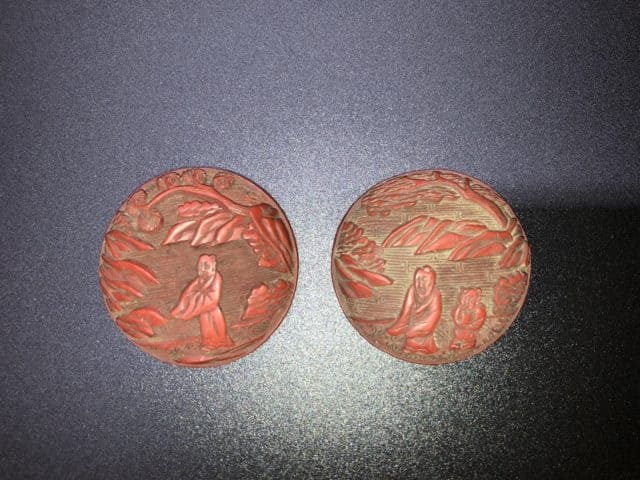 蓬莱仙人 堆朱香合