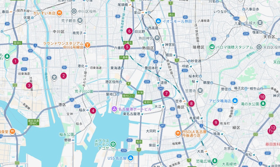 名古屋市南部の地図