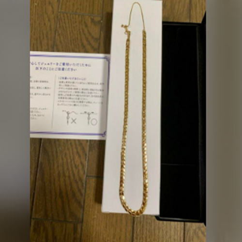 18Kグラデーションネックレス チェーンクリエイト造幣局検定マーク付