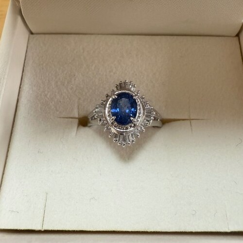 ブルーサファイアリング　pt900