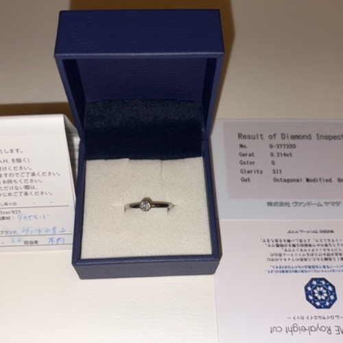 ヴェンドーム青山のプラチナ＋ダイヤモンド指輪