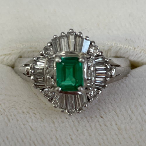 PT900 リング　エメラルド0.35 MD0.69 7.46g