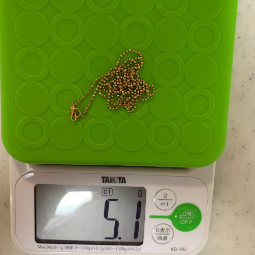 K18YG カットボールチェーンネックレス 60cm