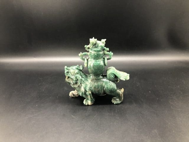 翡翠 獅子香炉