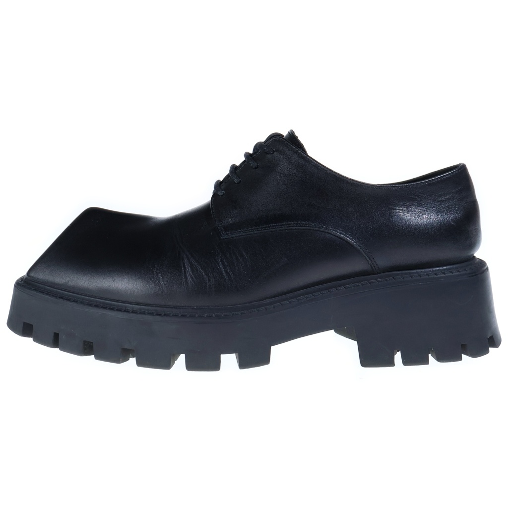 バレンシアガ Rhino Derby Shoes リノ レザー ダービーシューズ ブラック 656977