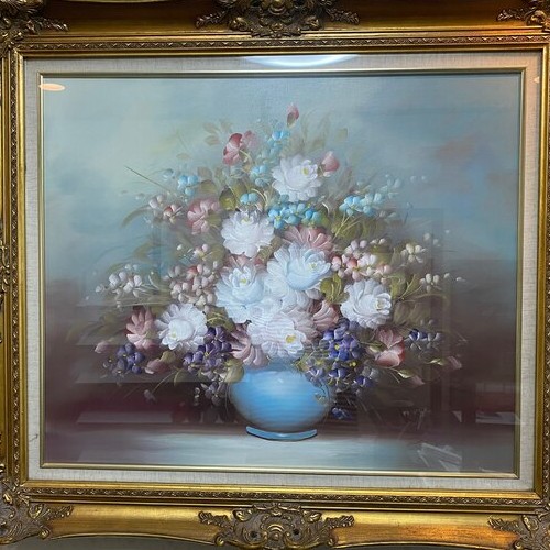 花の油絵　右下にpattyと名前表記あり