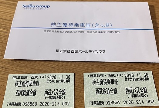 株主優待乗車証 西武鉄道全線 西武バス全線