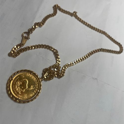 クルーガーコイン1/4 oz8.4gと18金のノーブランドチェーン 22.3g