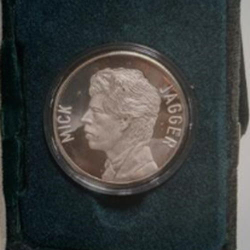 1989年発行 ローリングストーンズ公認銀貨シリアルナンバー付き