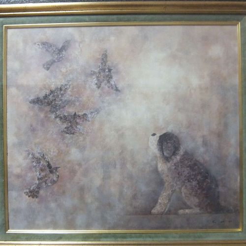 瀬尾一嘉の絵画 テオと仲間たち 縦横 約60cm