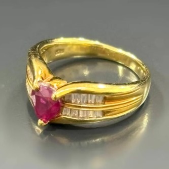 18金/ダイヤモンド/ルビー1.0ct リング