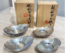 錫製の茶托セット