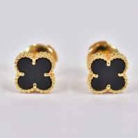 ヴァンクリーフ＆アーペル スウィートアルハンブラ オニキス ピアス 750YG
