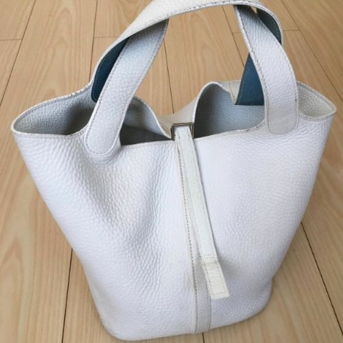 エルメス ピコタン MM ホワイト ブルージーン