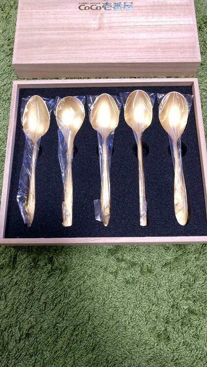 CoCo壱キャンペーン ゴールドスプーン5本セット（金メッキ）