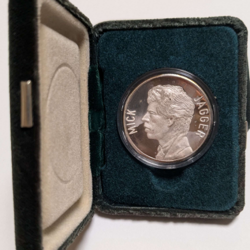 1989年発行 ローリングストーンズ公認銀貨（シリアルナンバー付き）