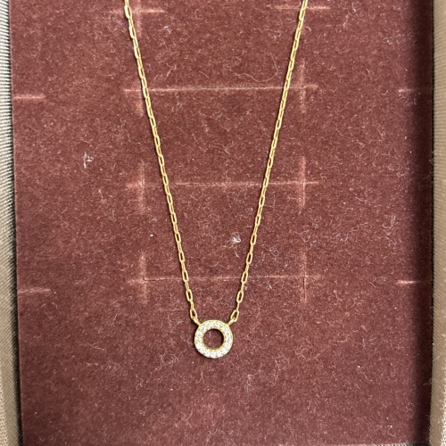 K10YGレイヤー ダイヤモンド サークル ネックレス