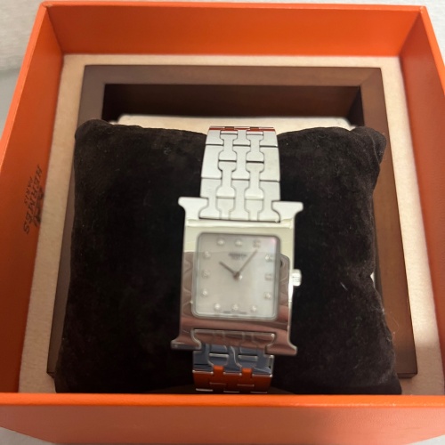 エルメスHウォッチ 12P ダイヤモンド シェル文字盤