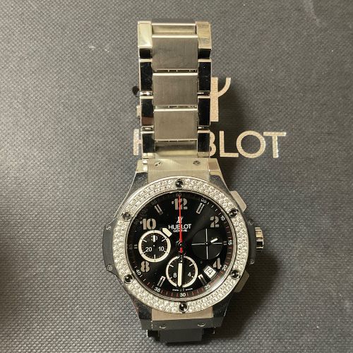 ビッグバンスチール41 SS BKアラビア　AT ダイヤ入りベゼル　SSブレス