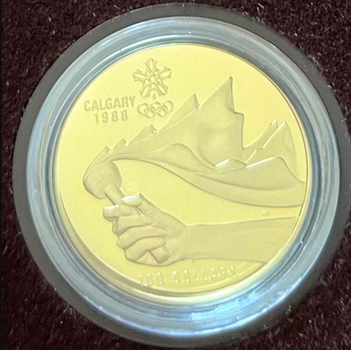 1987年カナダ カルガリーオリンピック金貨 100ドル未開封