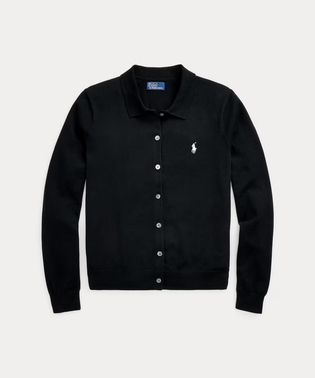 ポロカラー ボタンド カーディガン