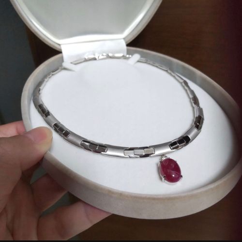 k18WG ルビー ダイヤモンドネックレス