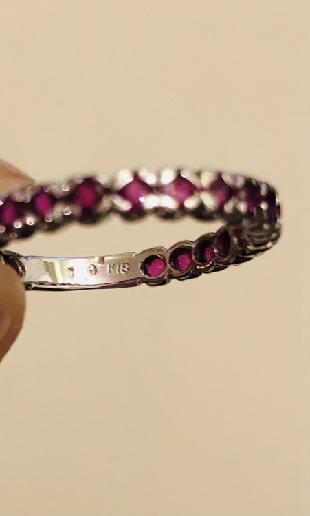 K18 ホワイトゴールド ルビー ハーフエタニティ