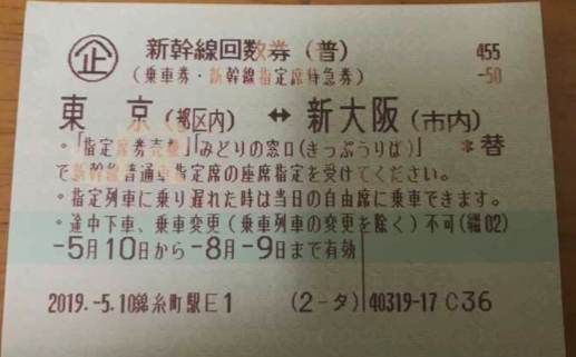 新幹線回数券