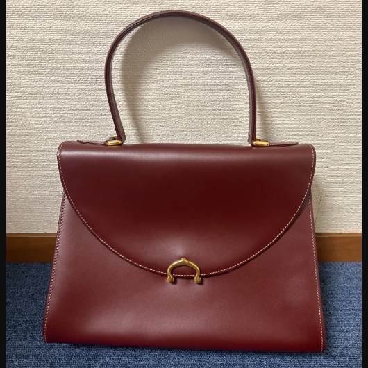 カルティエ　ボルドーハンドバッグ