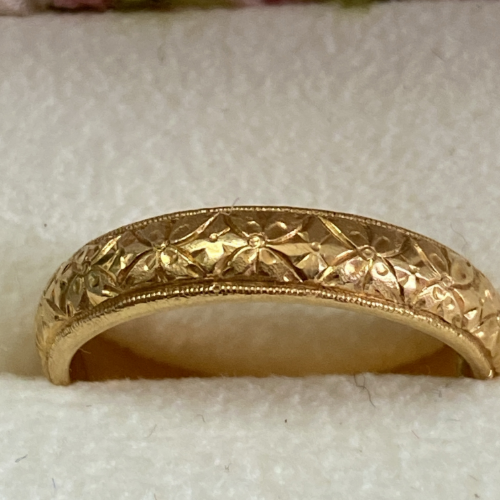 18金 花模様リング