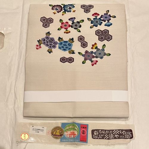 琉球紅型　名古屋帯