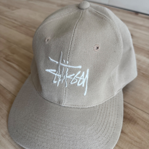 90s USA製 Old Stussy キャップ 白ロゴ クリーム