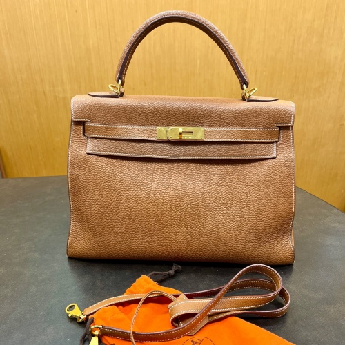 ケリー32 ◻︎H刻印　素材トゴ　明るいブラウン