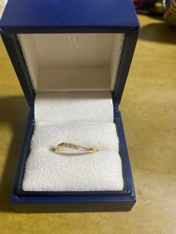 K18イエローゴールド ウェーブラルゴ リング