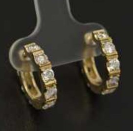 フープ・ダイヤモンドピアス K18YG 5.1g FD:0.715ct