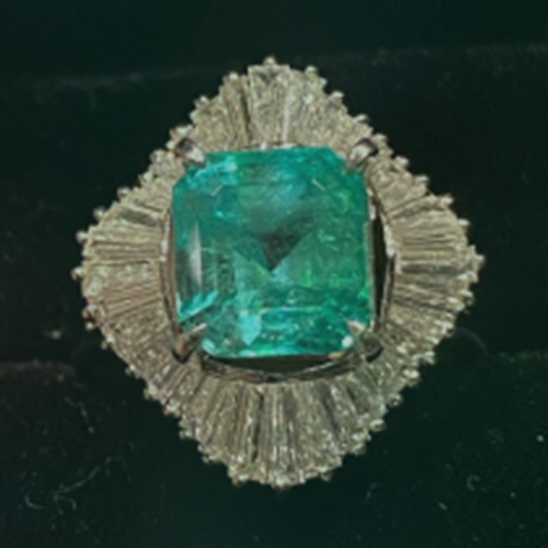 天然エメラルド天然ダイヤリング 3.53ct / D1.22ct / Pt900