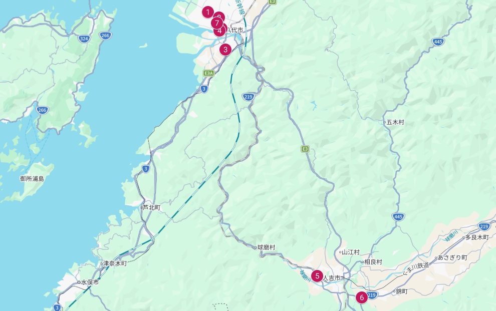 熊本県南エリアGoogleマップ画像