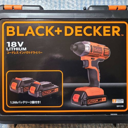 ブラックアンドデッカー充電コードレスインパクトドライバー 18V BPCI18J