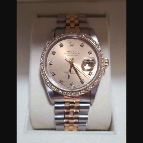 正規品 ROLEX ロレックス デイトジャスト 16233G E番 10Pダイヤ