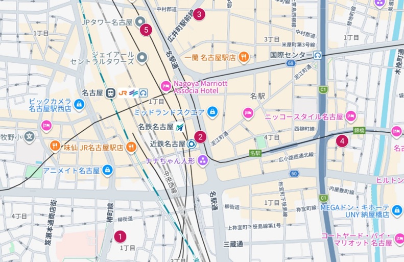 名駅周辺地図
