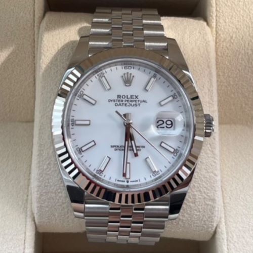 デイトジャスト41 ステンレスホワイトゴールド　フルジュビホワイト文字盤