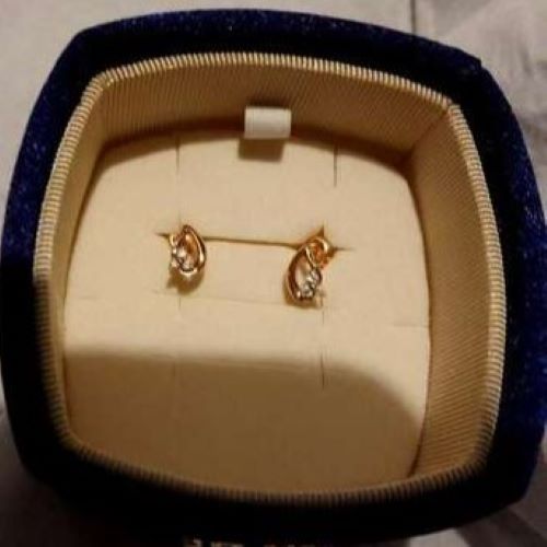 4℃K18PGサイドフラワーダイヤティアドロップピアス