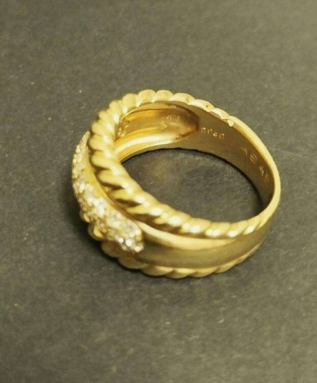 18K イエローゴールド ダイアモンド0.4カラットリング