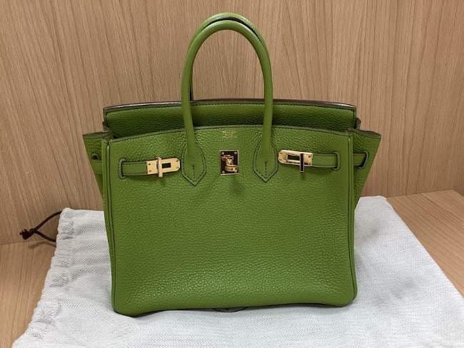 エルメス バーキン25 □K刻 トゴ ゴールド金具 ヴェールユッカ