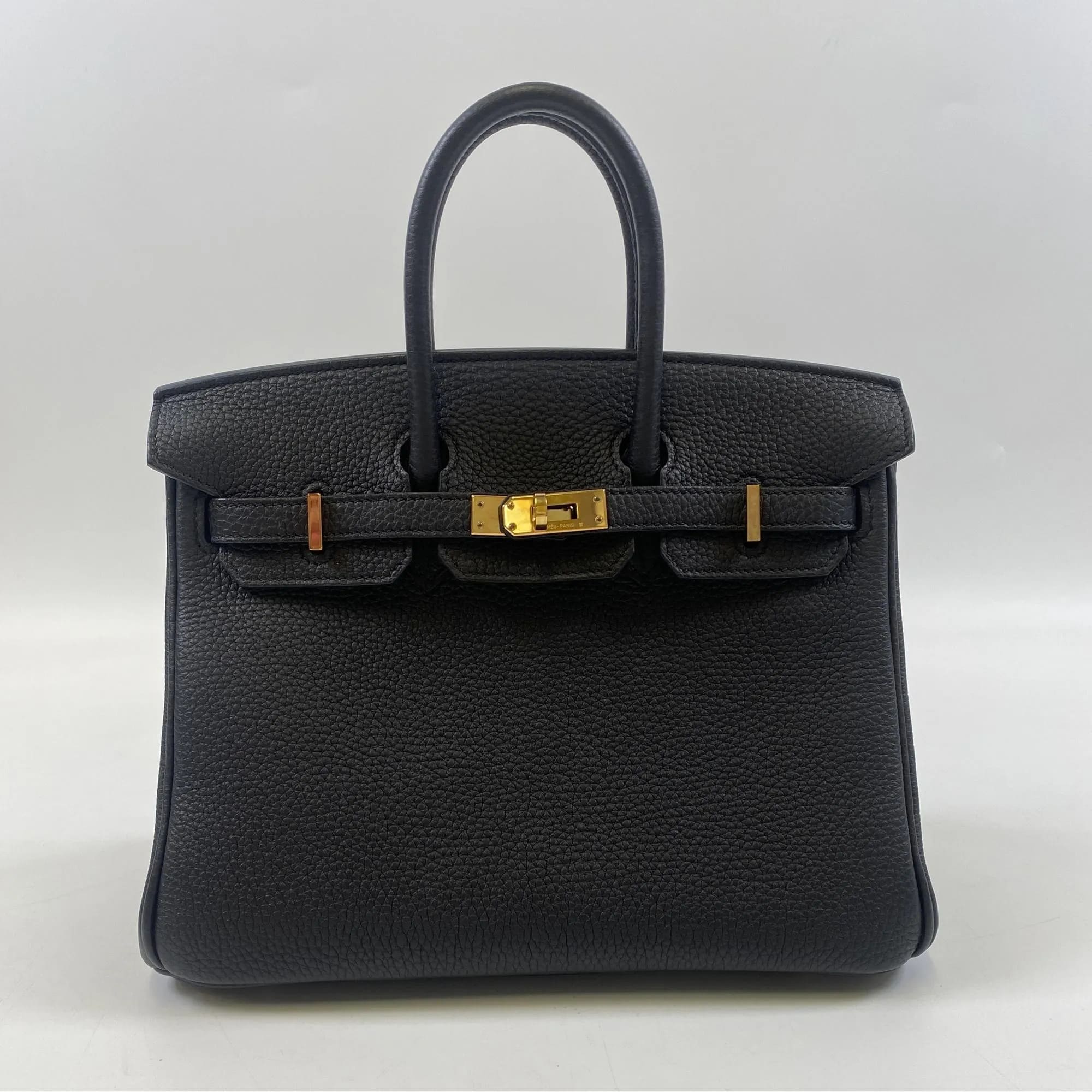 エルメス バーキン25 黒 トゴ ゴールド金具 B刻印