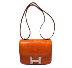 HERMES エルメス コンスタンス 2 ミニ オレンジ バッグ リザード オレンジ