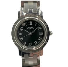 HERMES エルメス クリッパー 時計 クリッパー ステンレススチール CL4.210シルバー、ブラック