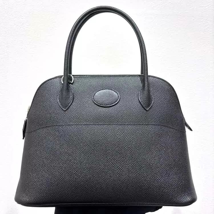 エルメス ボリード27 ブラック ヴォー・エプソン シルバー金具 □Q刻印